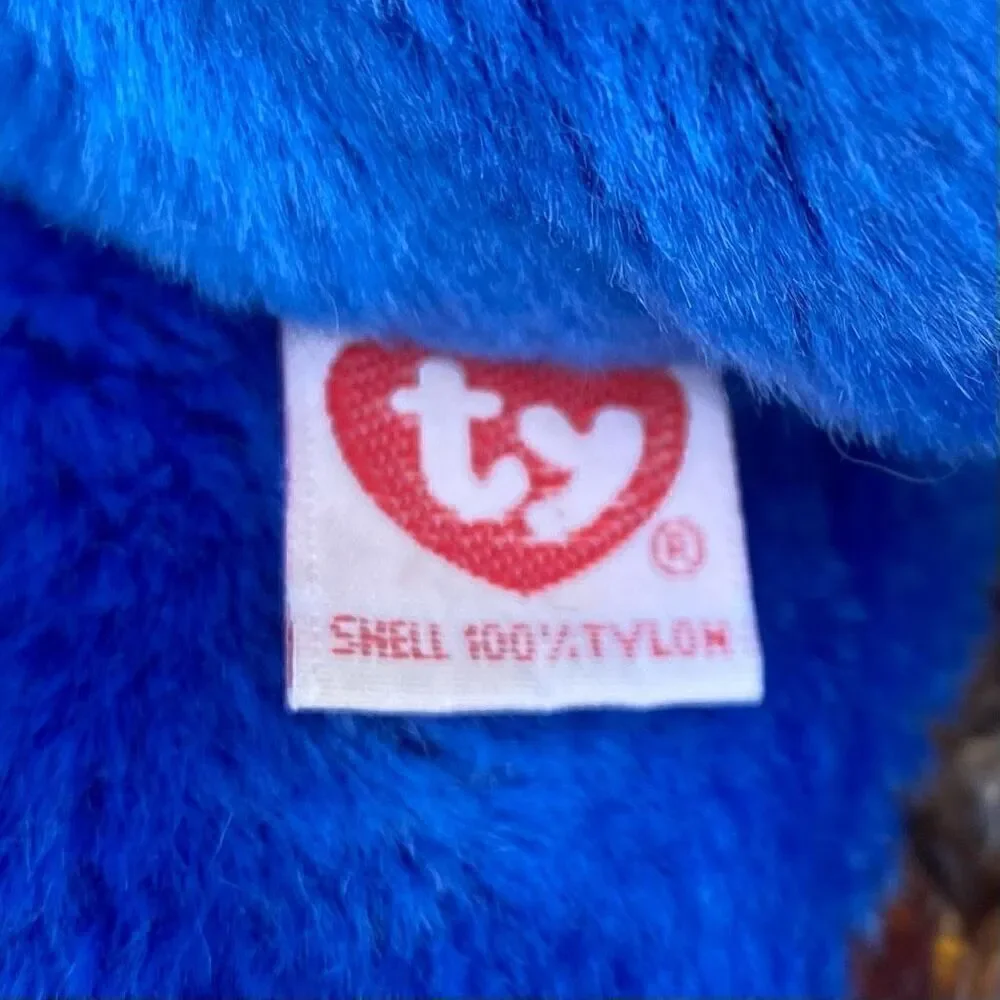 TY Kids' Beanie Buddies Blue Clubby Teddy Bear Stuffed Toy 100% Tylon